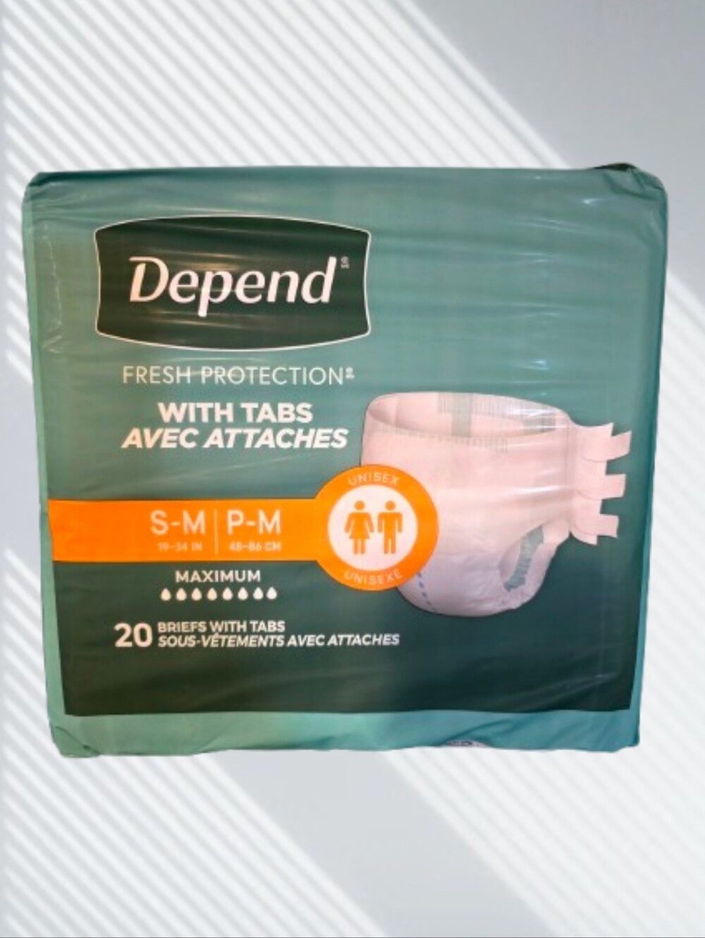 Depend Fresh Protection Briefs with Tabs Size S/M